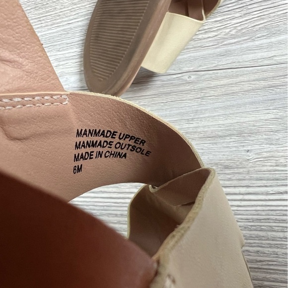 Cute criss cross Loft Irish cream and brown Missy adjustable buckle sandals sz 6 - Picture 3 of 7